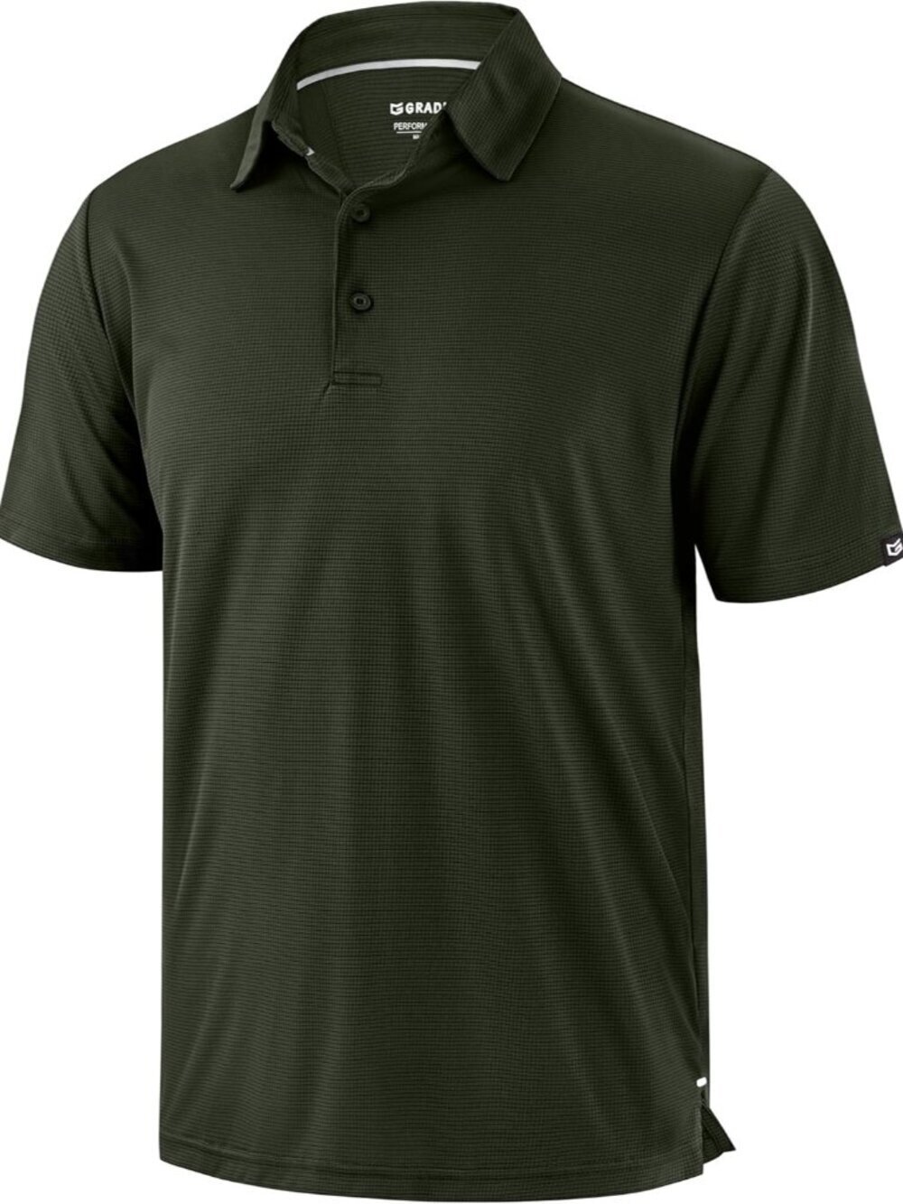 Men's Olive Green Golf Shirt Short Sleeve Dry Fit Moisture Wicking Polo Top Acti